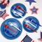 240 Pcs Red White Blue Paper Plates and Napkins Forks 4th of July Disposable Tableware Set for Independence Day Memorial Day Patriotic Birthday Party Supplies, for 60 Guest (Blue, Red, White)